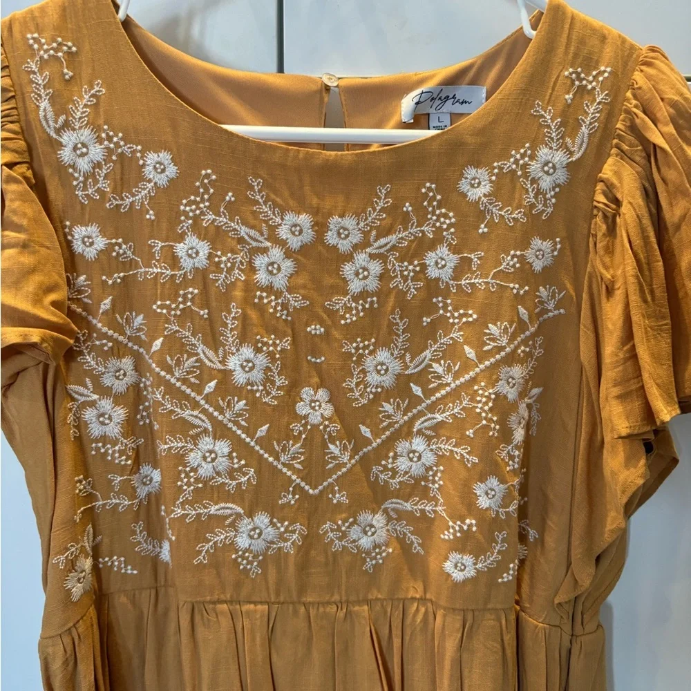 Embroidered Rust Dress - Picture 2 of 8